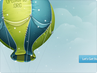 Hot Air Balloon - in Details action balloon blue button clean clouds design fresh graphic green hristov illustration interface retina shape stanislav texture vector web website