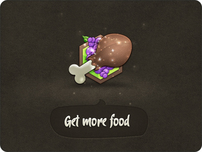 Food Icon for iOS Game app bubble button chicken design food game grapes graphic graphics hristov icon ios iphone shine sparkles speech stanislav texture web