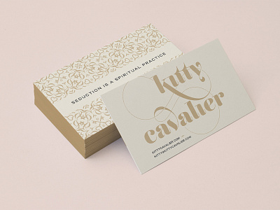 Kitty Cavalier Business Cards branding collateral gold identity pattern print