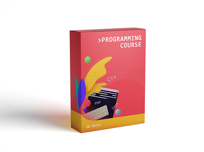 Programming course packaging design box course design floral flowers illustration illustrator package packaging programming visual visualisation