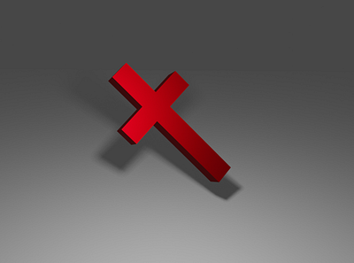 A cross designed in Blender 3d blender cross graphic design red
