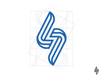 Lightning / Georgian "Nuskhur" letter K / 2 bolt branding construction grid identity lightning logo logotype mark symbol
