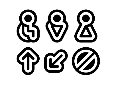 Pictograms arrow branding icons man navigation pictograms prohibition sign wc woman