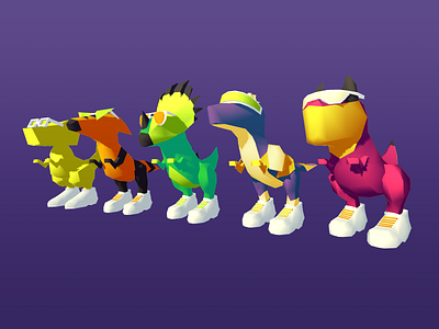 Disko Dinosaurs 3d low poly