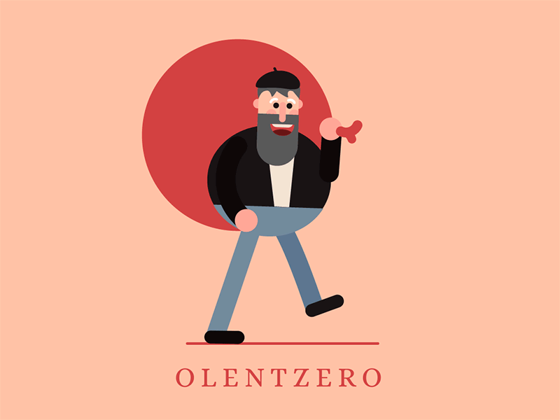 Olentzero 2danimation aftereffects animated gif animation basque basque country character character animation christmas culture gif illustration illustrator mythology olentzero
