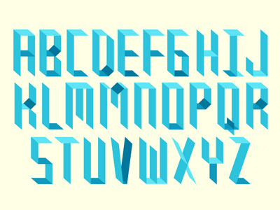 Flat Type 3d font type