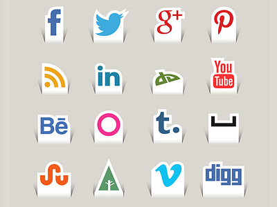 Paper Cut Social Media Icons (Free PNGs) freebie freebies icons paper social media