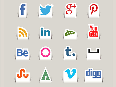 Paper Cut Social Media Icons (Free PNGs)