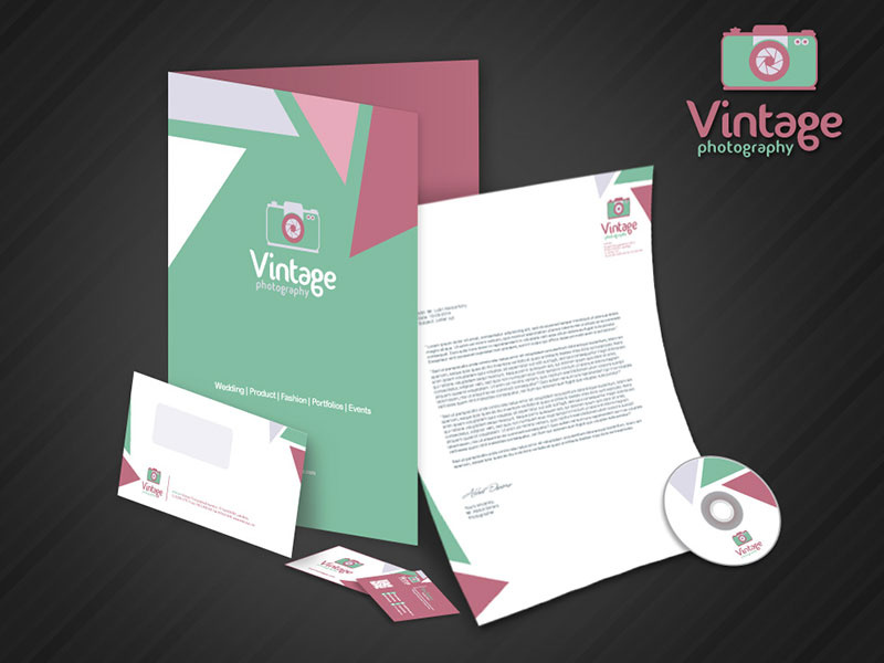 Free Vintage Photography Stationery Template With App Icon by Ferman