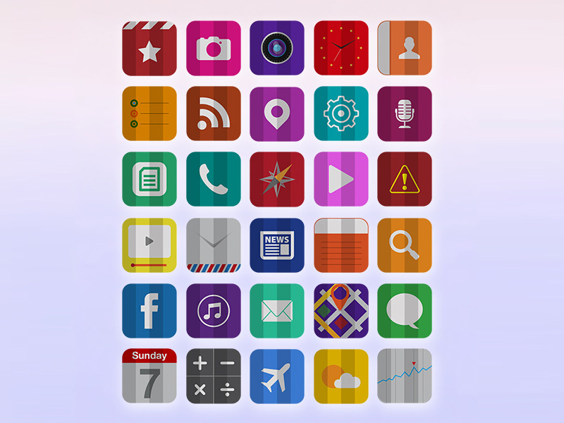 30 Free Folded Flat iOS 7 Icons free freebies icons flat ios7 ai pngs