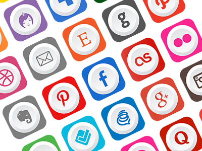 Free Rounded Flat Social Media Icons - Vector File