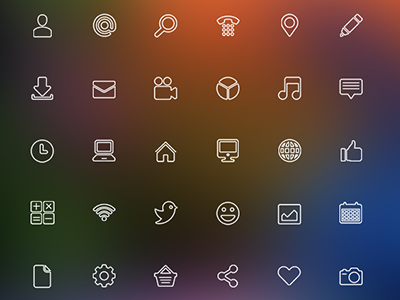 36 Slim Vector Icons - FREE ! free freebies icons out line png slim vector