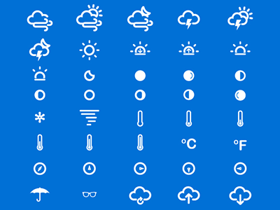 75 Slim Weather and Climate Icons - FREE