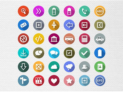 100 Flat Long Shadow Icons Vol. 2 ai free freebies icons png vector web