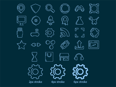 100 Stroke Icons - Vector File