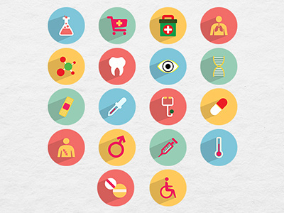 36 Free Medical and Health Icons flat free freebies health icons long shadow medical