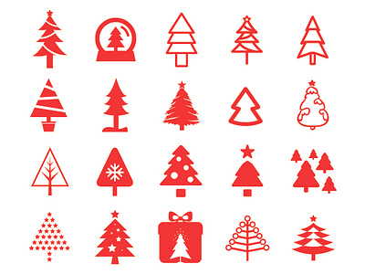 80 Christmas Tree Icons - FREE Vector File by Ferman Aziz on Dribbble