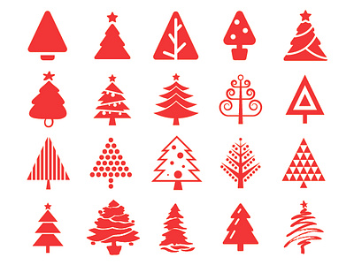 80 Christmas Tree Icons - FREE Vector File by Ferman Aziz on Dribbble