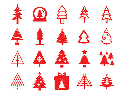 80 Christmas Tree Icons - FREE Vector File