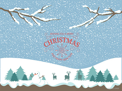 Merry Christmas Vector Wallpaper - Free! by Ferman Aziz on Dribbble