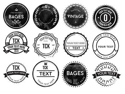 20 Rounded Rough Badges - Free!