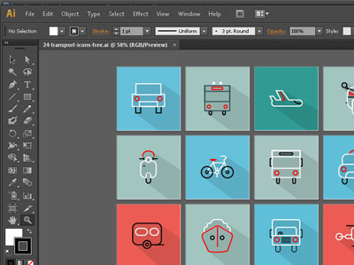 24 Transport Icons Free ai free freebie icons transport vector