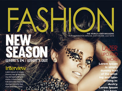 Free Fashion Magazine Cover PSD Template
