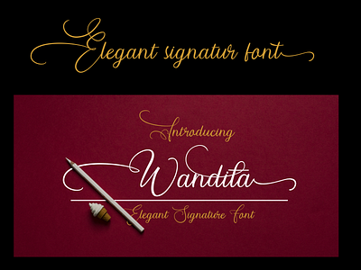 wandita signature font font fonts handwriting horor logo logodesign signatur typography