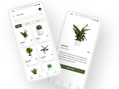 Plant shop app typography ui ux