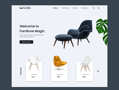 Furniture landing page @dailyui typography ui ux web