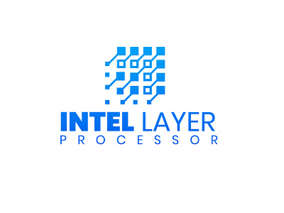 Intel Layer Processor art design flat graphic design icon illustration logo logos logotype minimal tech logo vector