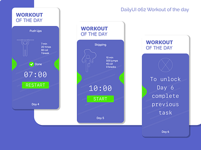 DailyUI 062 - Workout of the day 062 aftereffects app dailyui fitness mobile app mobile design photos sports ui ux uxui workout