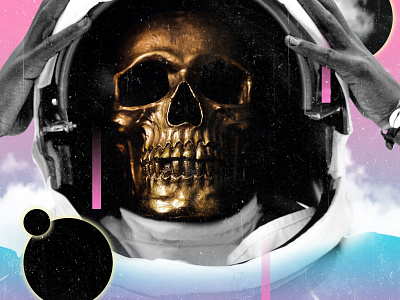 Space Ghost astronaut deepminded graphic design skull