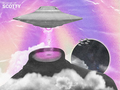 Beam Me Up Scotty astronaut deepminded graphic design