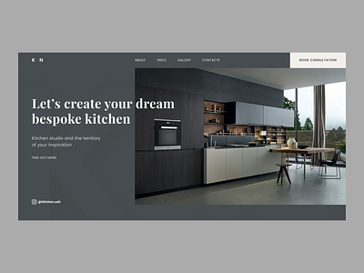 Kitchen studio website design desktop design hero image kitchen kitchens website