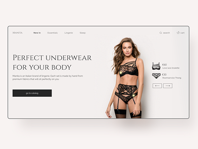 Lingerie online shop concept ui web