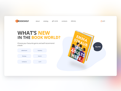 online bookstore concept design first screen flat ui web