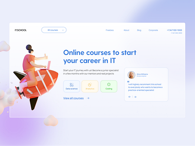 Online education concept first screen