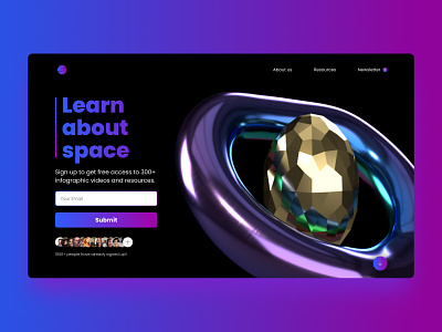 Learn About Space - Website 3D design 3d design ui ux