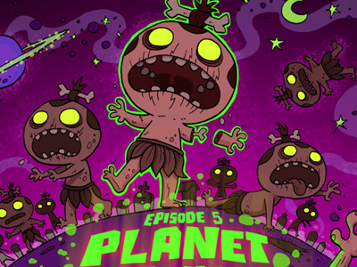 Planet of the Living Dead character design illustration ios lettering poster zombies