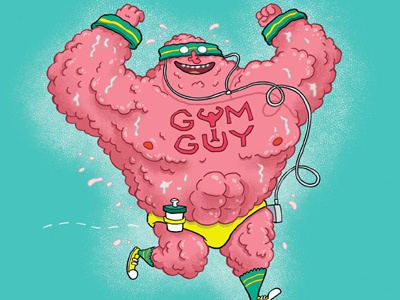 GYM GUY advertising animation campaign cartoon character character design illustration sketch
