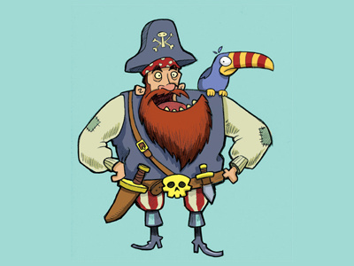 Pirate Captain cartoon character design childrens childrens book funny illustration pirate publishing