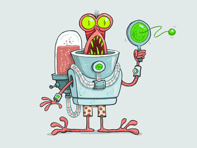 Alien a Day 05- Crabby Shackleton, loves Paddleball & Mr Pibb aliens cartoon character characterdesign comics conceptart conceptdesign doodle drawing illustration kidlitart toydesign