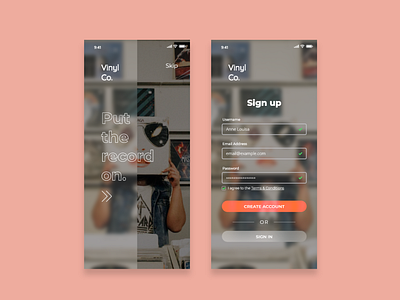 DailyUI #001 - Sign up page (Mobile View)