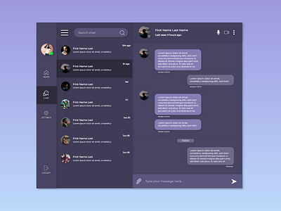 Daily UI #010 - Direct Message App for Desktop chat box chat message dailyuichallenge design direct message front end development social webdesign