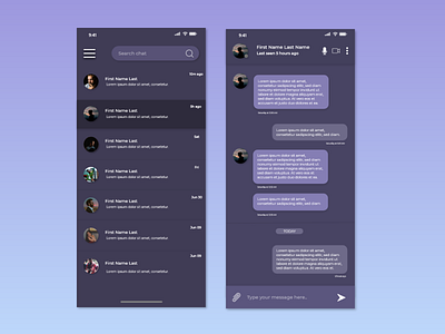 Daily UI #010 - Direct Message App for Mobile