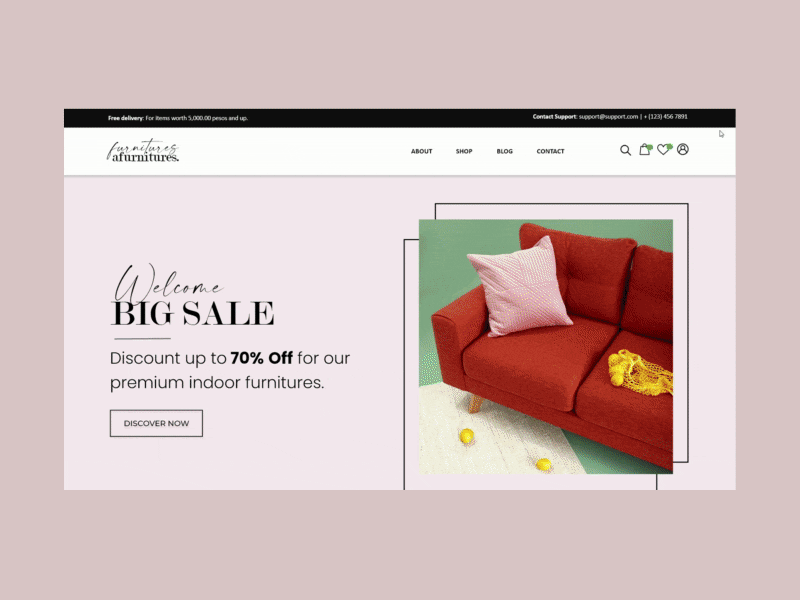 eCommerce Website Design Concept for a Furniture Online Shop