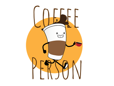 Coffee Person adobe cartoon coffee cup design graphicdesign illustration illustrator logo logodesign mascot vector