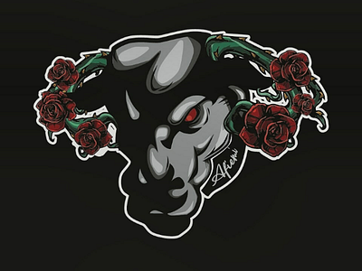 Bull and Roses