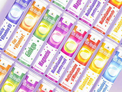 Vitamins branding color effervescents health label logo nutrition packaging vitamins